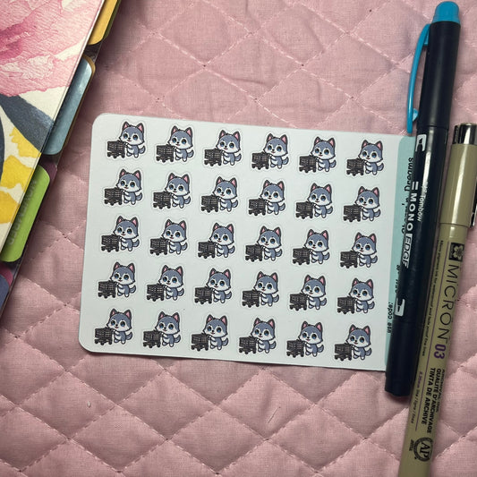 Wolf Shopping Cart Icon Planner Stickers