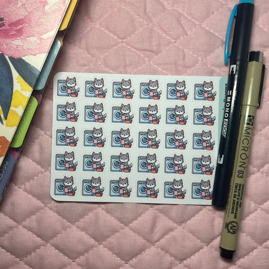 Wolf Laundry Icon Planner Stickers