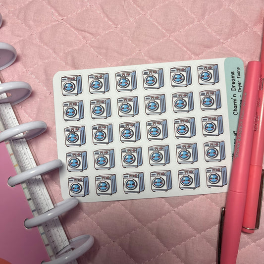 Cleaning Dryer Icon Planner Stickers
