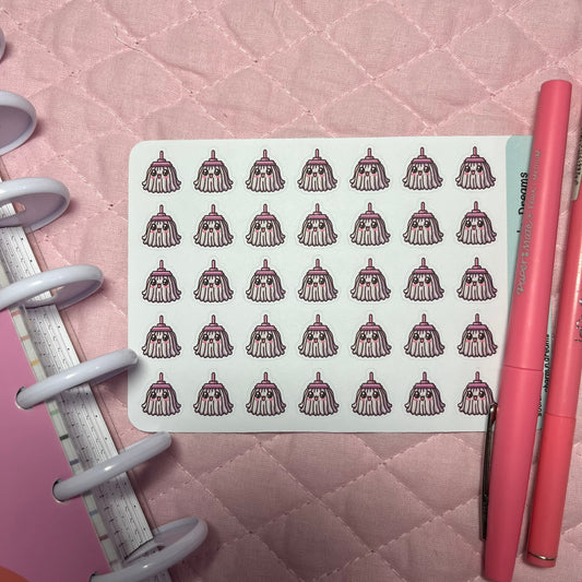 Cleaning Mop Icon Planner Stickers