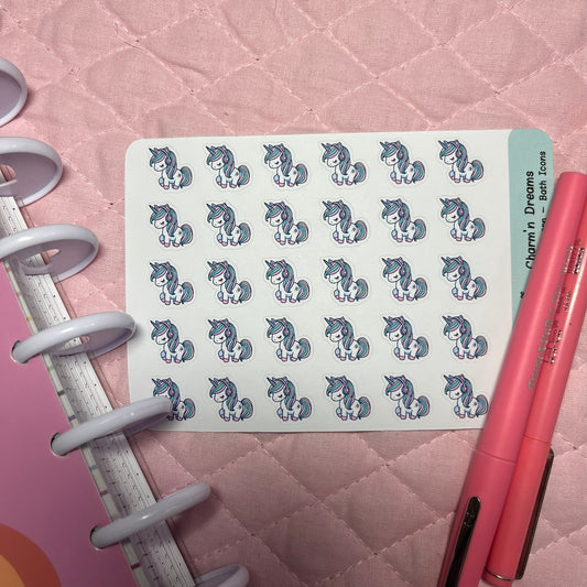 Pastel  Unicorn Music Icon Planner Stickers