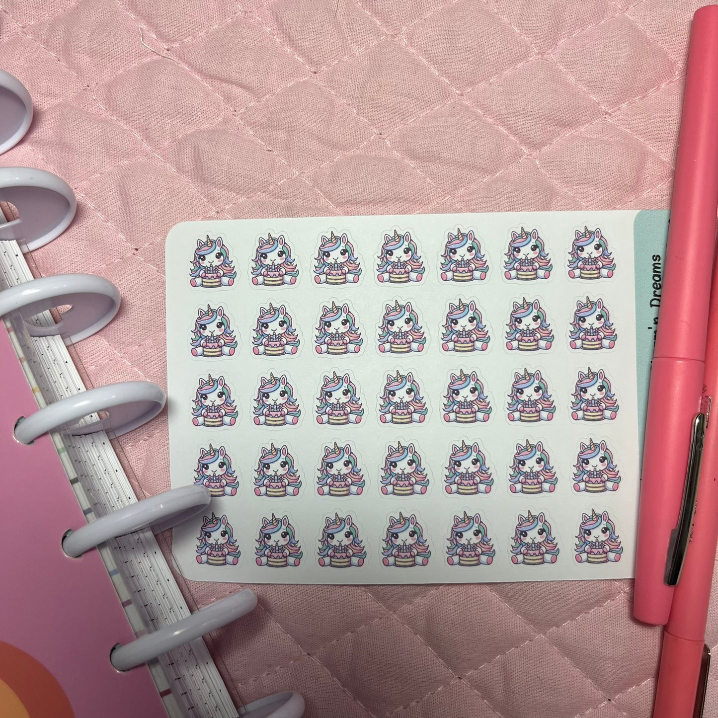 Pastel Unicorn Celebrate Icon Planner Stickers