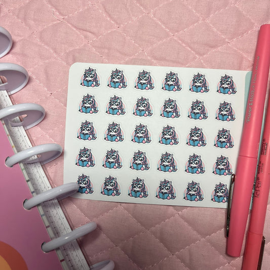 Pastel Unicorn Read Icon Planner Stickers