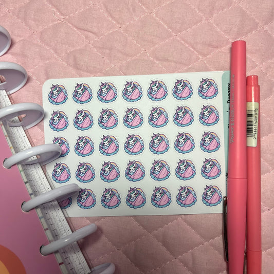 Pastel Unicorn Nap Time Planner Stickers