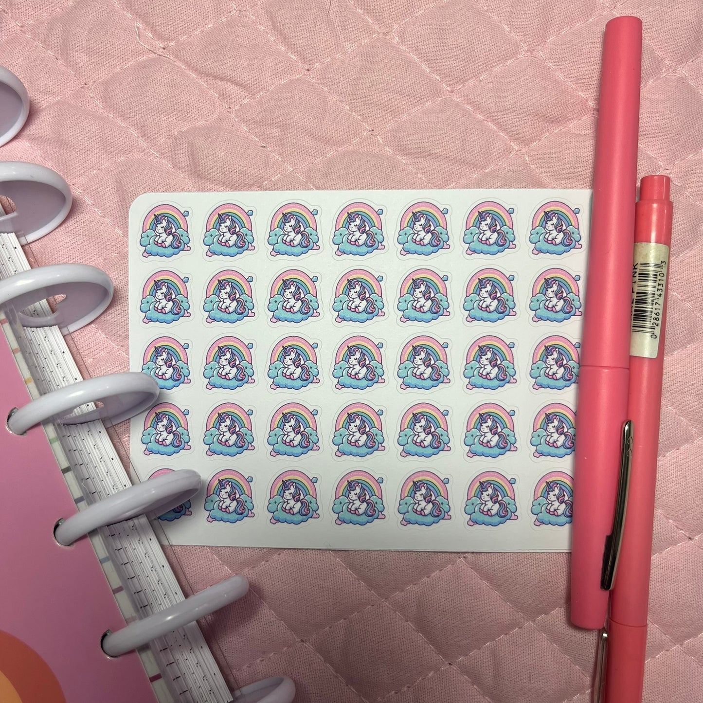 Pastel Unicorn Rainbows Planner Stickers