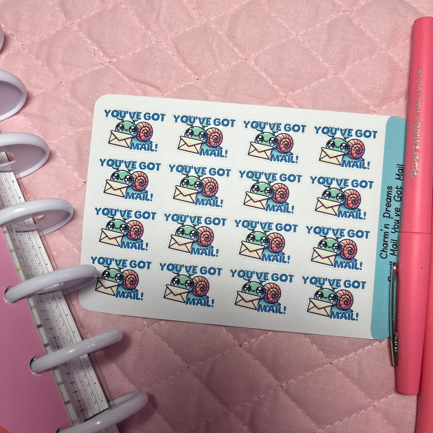 Snail You've Got Mail Paper Stickers