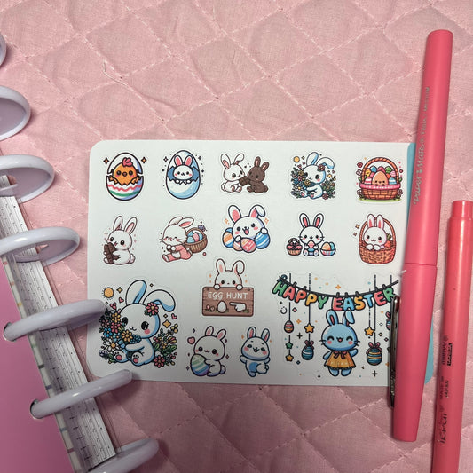 Bunny Easter Paper Planner Stickers