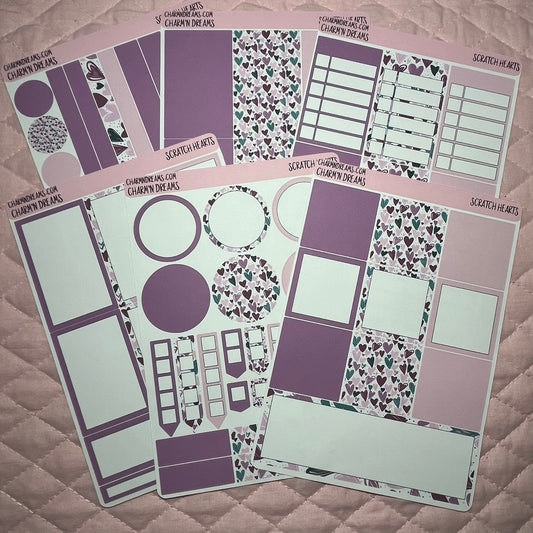 Scratch Hearts Planner Sticker Kit