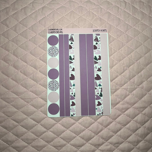 Scratch Hearts Planner Sticker Kit