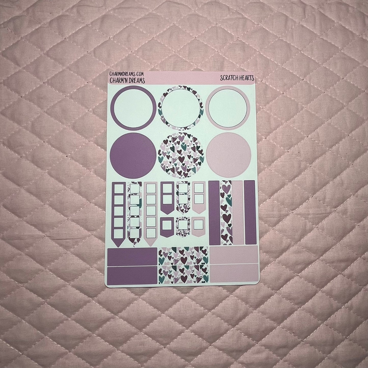 Scratch Hearts Planner Sticker Kit