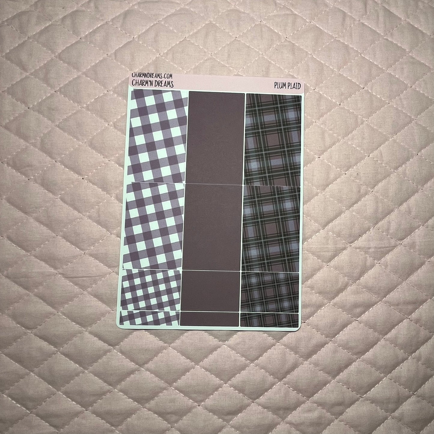 Plum Plaid Planner Sticker Kit
