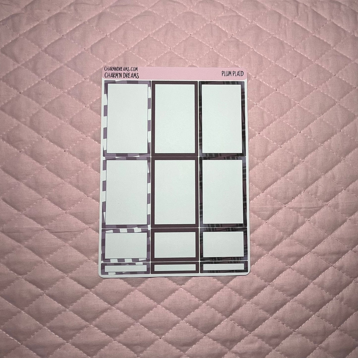 Plum Plaid Planner Sticker Kit