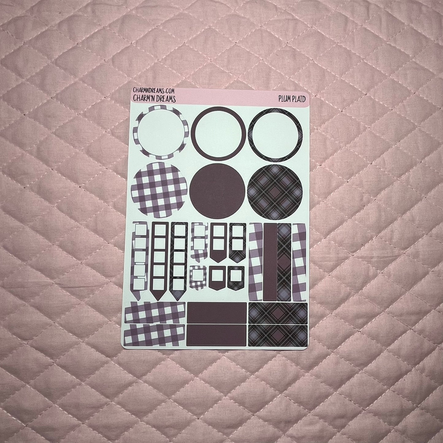 Plum Plaid Planner Sticker Kit