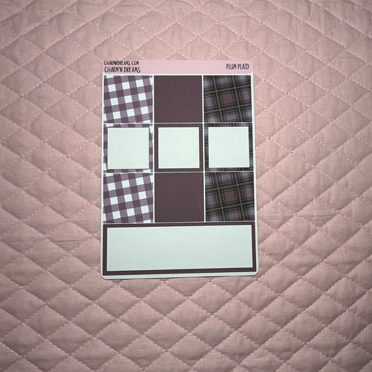 Plum Plaid Planner Sticker Kit