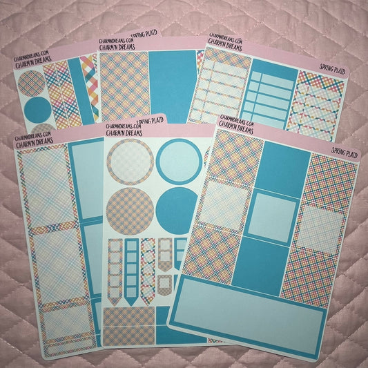 Spring Plaid Planner Sticker Kit