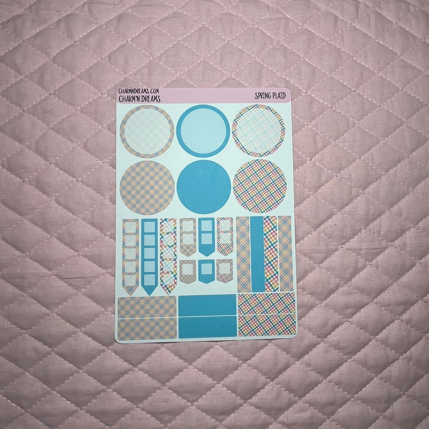 Spring Plaid Planner Sticker Kit