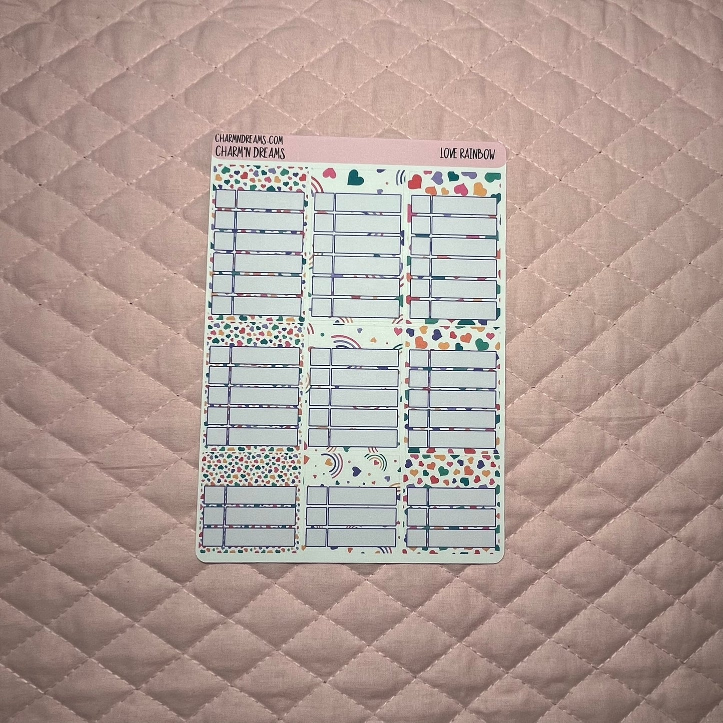 Rainbow Hearts Planner Sticker Kit