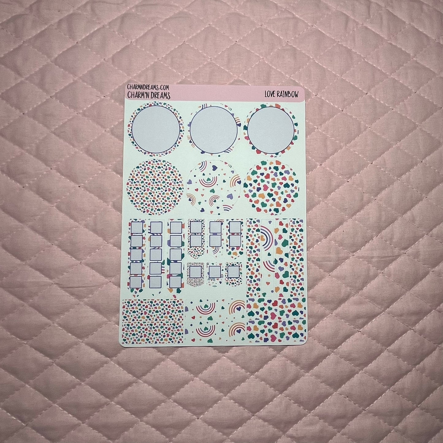 Rainbow Hearts Planner Sticker Kit