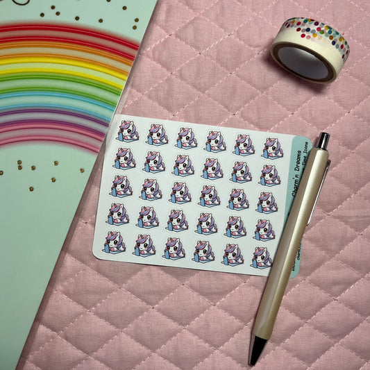 Rainbow Unicorn Phone Time Planner Stickers