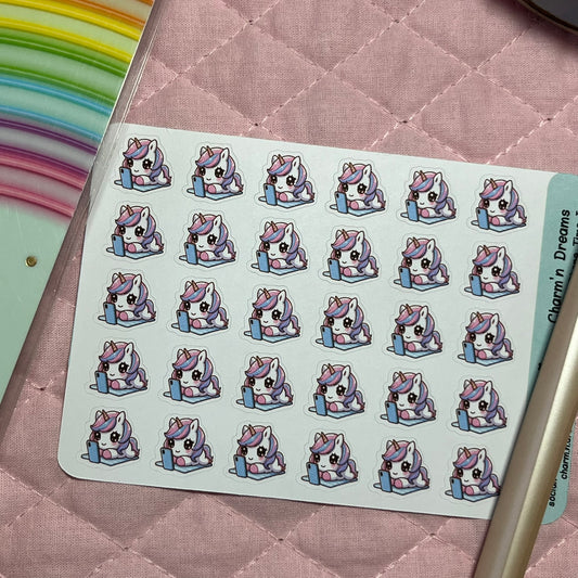 Rainbow Unicorn Phone Time Planner Stickers