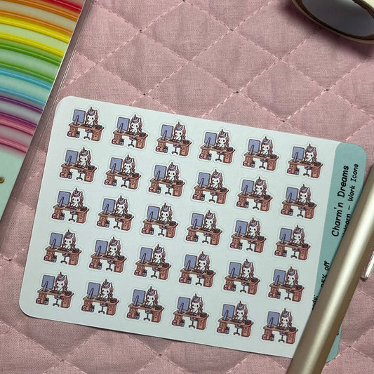 Rainbow Unicorn Work Planner Stickers