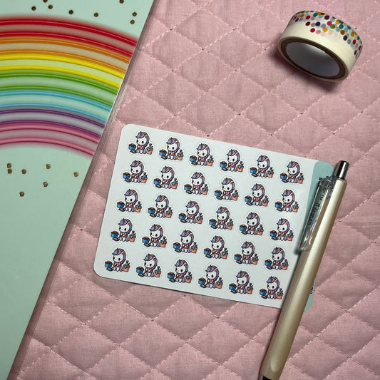 Rainbow Unicorn Clean Planner Stickers
