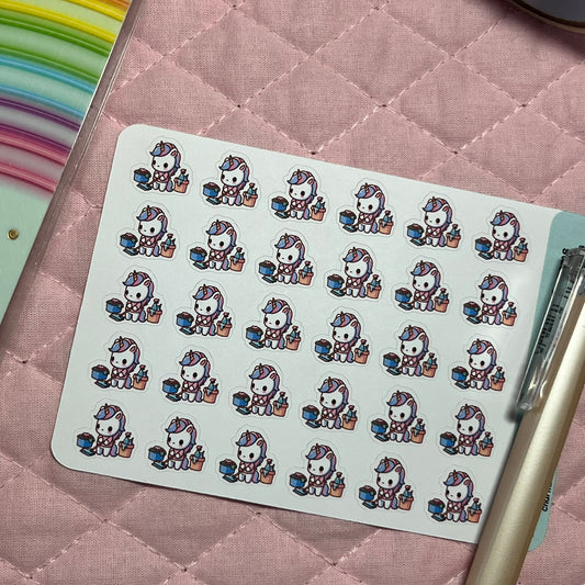 Rainbow Unicorn Clean Planner Stickers