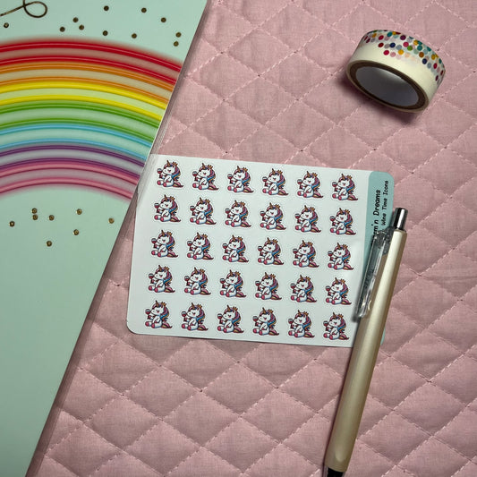 Rainbow Unicorn Wine Time Planner Stickers