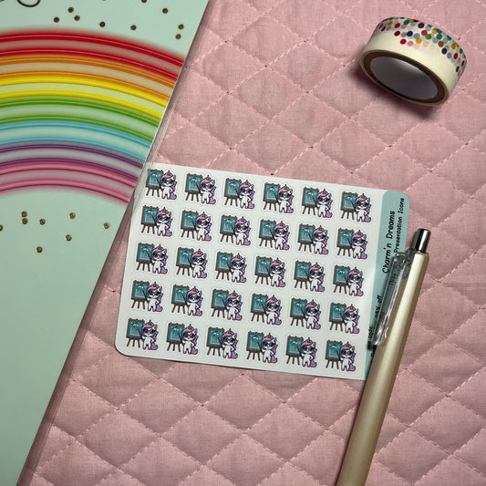 Rainbow Unicorn Presentation Planner Stickers