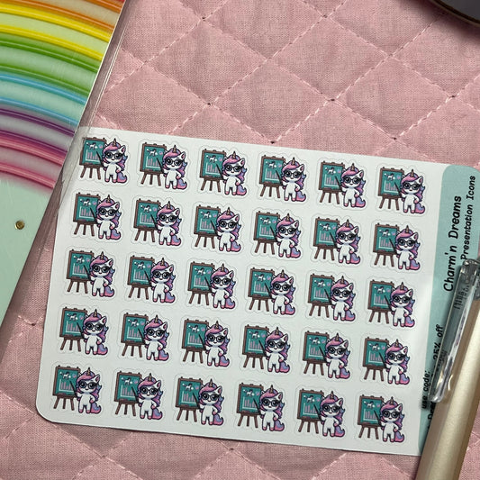 Rainbow Unicorn Presentation Planner Stickers
