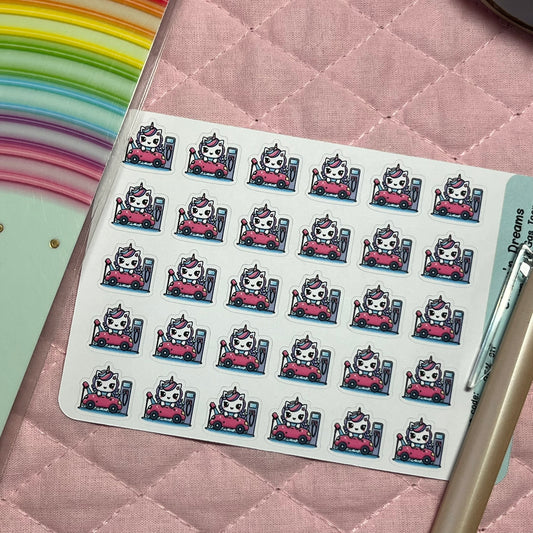 Rainbow Unicorn Fill Gas Planner Stickers