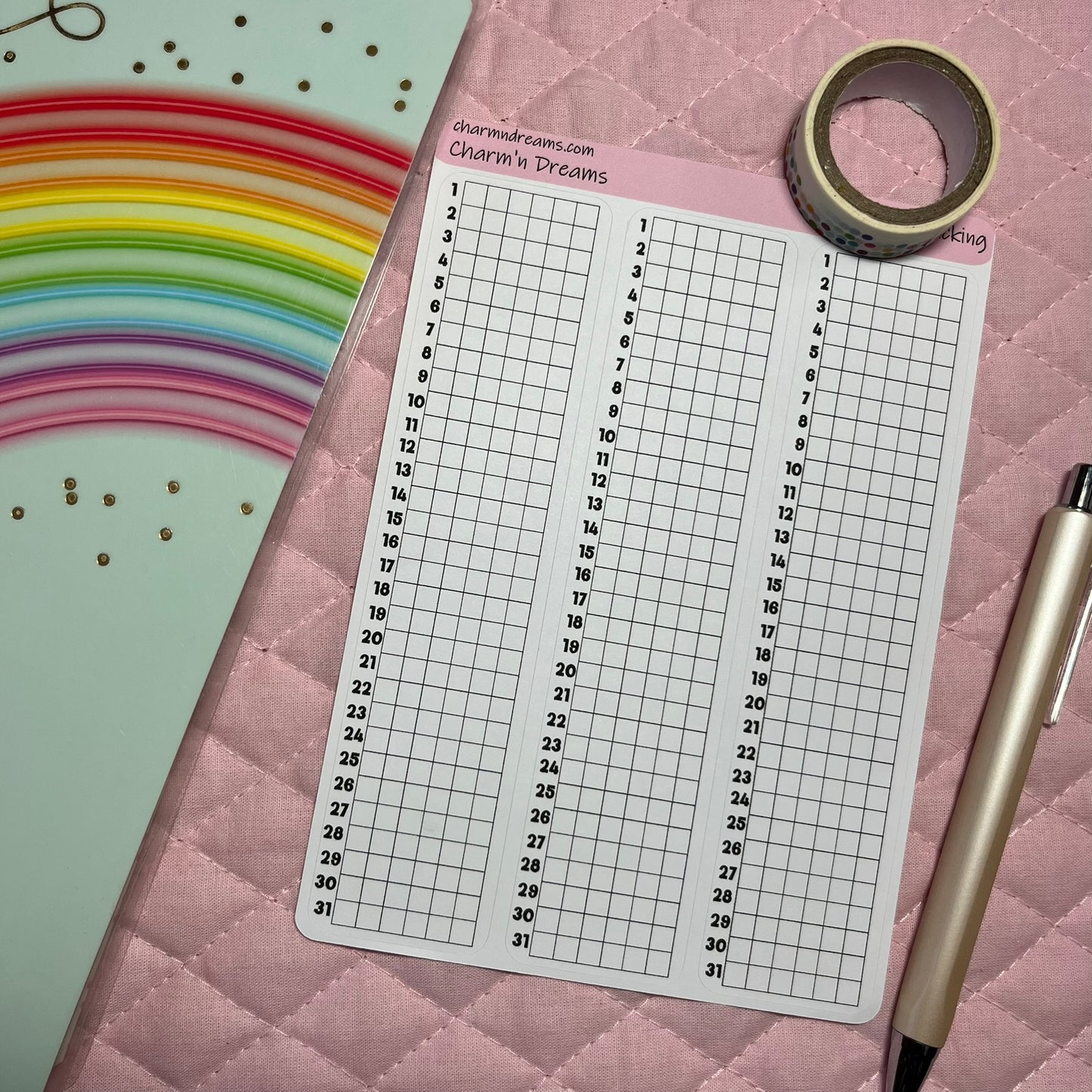 Month Pixel Tracker Planner Stickers