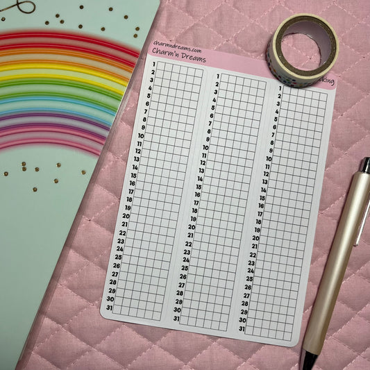 Month Pixel Tracker Planner Stickers