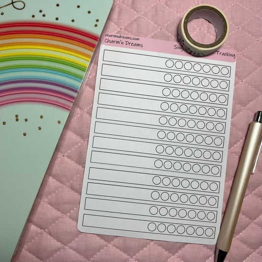 Single Strip Weekly Tracker Planner Stickers