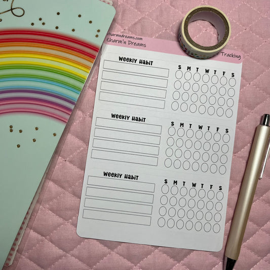 Weekly Habit Tracker Planner Stickers