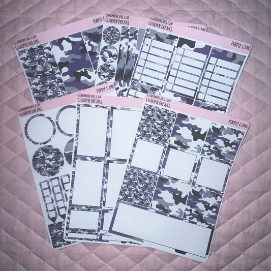 Purple Camo Planner Sticker Kit