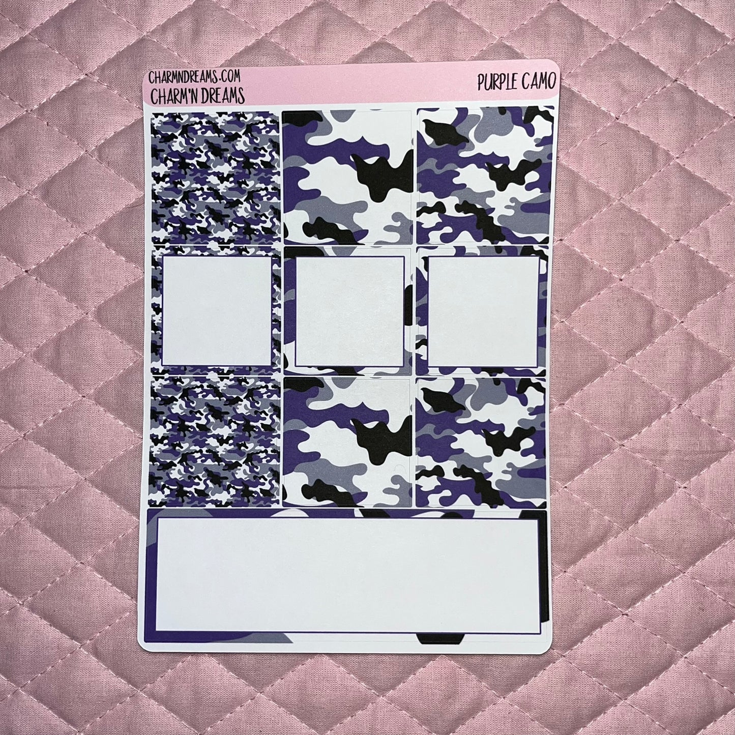 Purple Camo Planner Sticker Kit