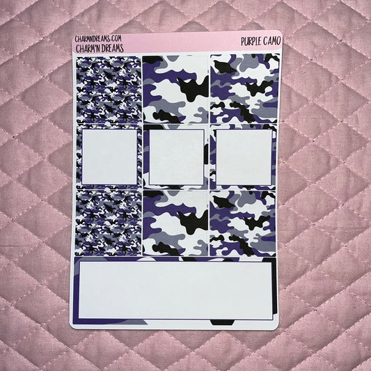 Purple Camo Planner Sticker Kit