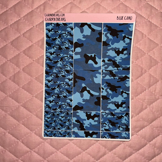 Blue Camo Planner Sticker Kit