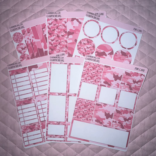 Pink Camo Planner Sticker Kit