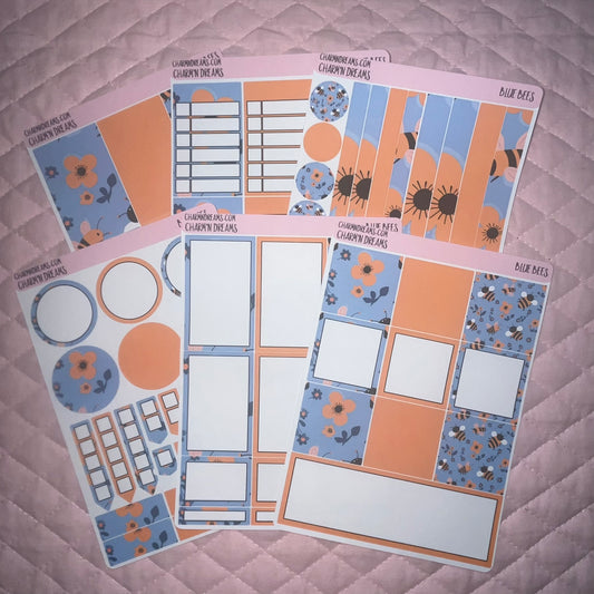 Blue Bees Planner Sticker Kit