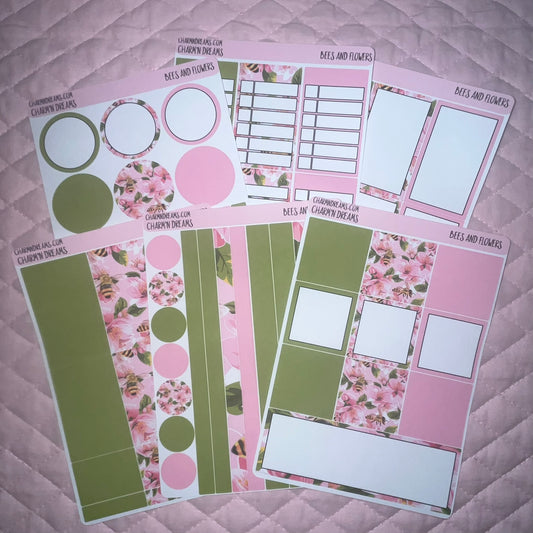 Bees and Flowers Planner Sticker Kit