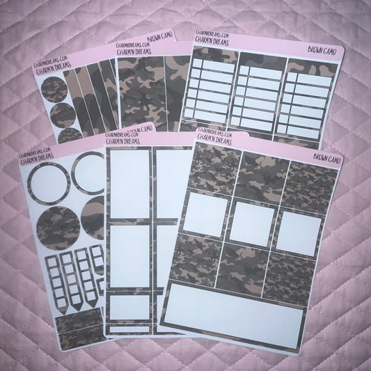 Brown Camo Planner Sticker Kit