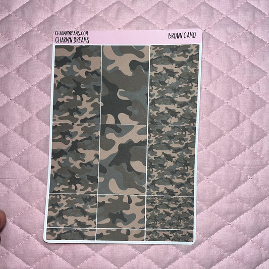 Brown Camo Planner Sticker Kit