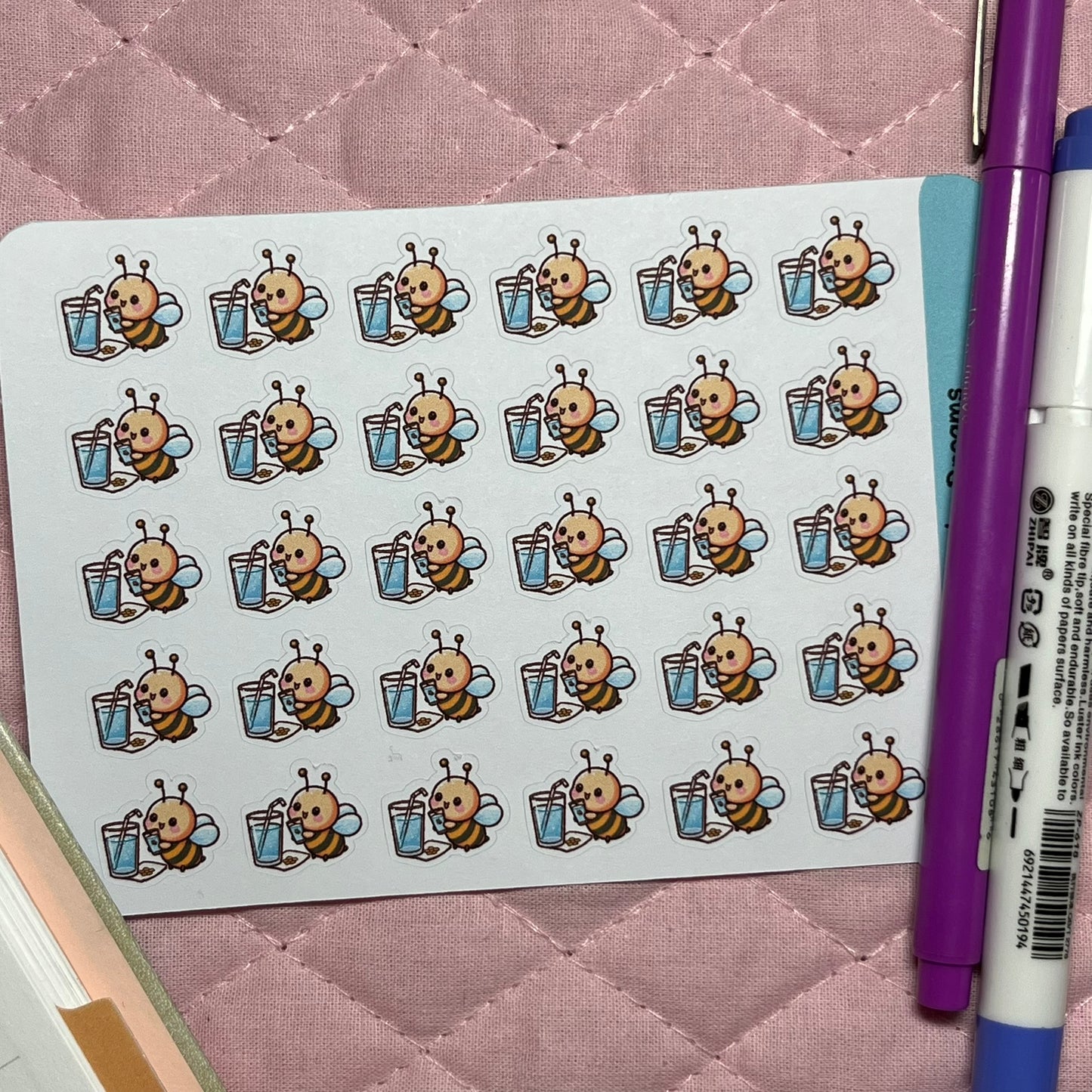Bee Hydrate Icon Planner Stickers