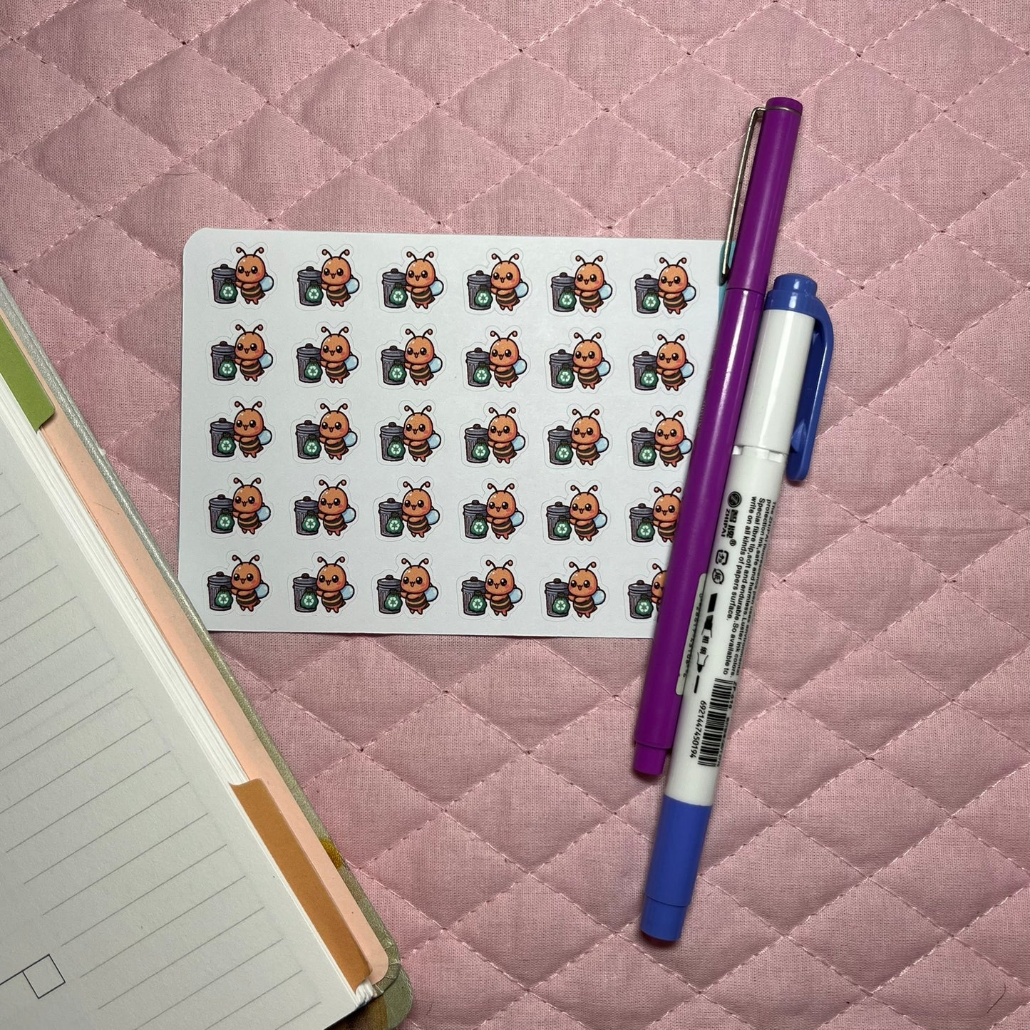 Bee Recycle Icon Planner Stickers