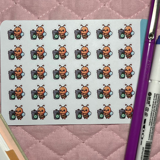 Bee Recycle Icon Planner Stickers