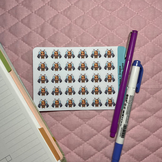 Bee Weight Lifting Icon Planner Stickers