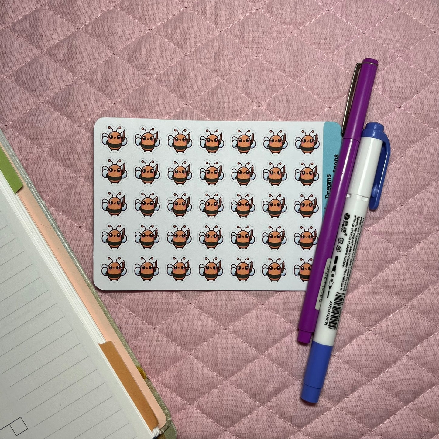 Bee Pencil Write Planner Stickers