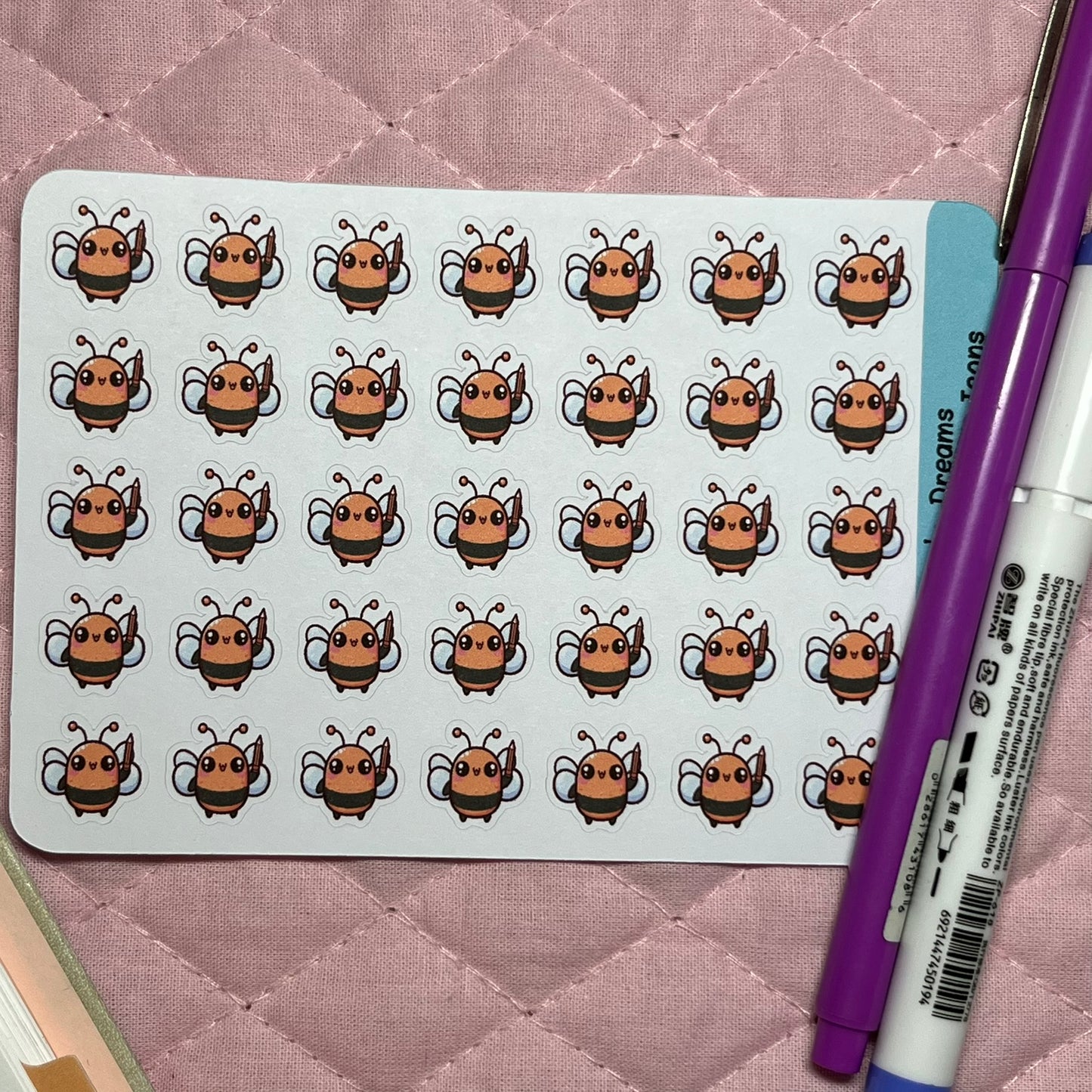 Bee Pencil Write Planner Stickers